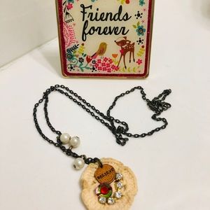 Natural Life Crochet Necklace and Metal Picture